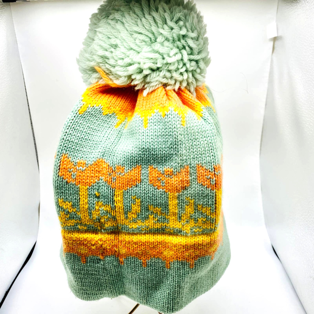 Obermeyer Mint Green and Orange Pom Beanie